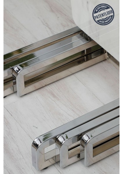 Dali Serisi 1 Adet Beyaz Mermer Desen Katlanabilir Mdf C Sehpa Yan Sehpa Gold Kaplama Metal Ayak fırsatları