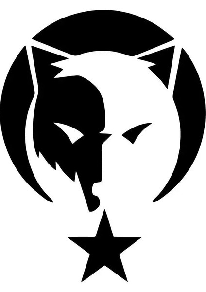 Börü Ay Yıldız Bozkurt Türk Bayrağı Sticker Duvar Dekor Sticker 40 x 52 cm fırsatları