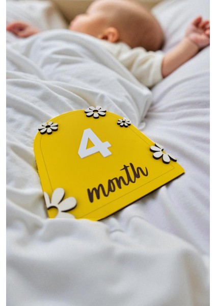 Bebek Fotoğraf Çekim Ahşap Anı Kartı 12 Ay Rakamlı Doğum Konsept Hediyelik