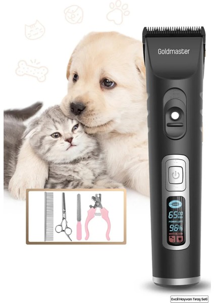 10 In 1 Ayarlanabilir Şarjlı Kedi Köpek Tıraş Makinesi Pet Evcil Hayvan Tüy Kesme Aparatlı