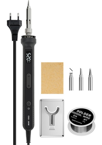100W Dijital Elektrikli Happist Sıcaklık Sıcaklık Ayarlanabilir LCD Ekran Lehim Yeniden Yeniden Iş Istasyonu Siyah Ab Fiş (Yurt Dışından)