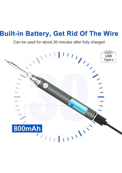 Kablosuz Lehimleme Demir Kiti USB Şarj Edilebilir Kablosuz Lehimleme Demir 3 Sıcaklık Ayarı Lehimleme Demir - Gri (Yurt Dışından) fırsatları