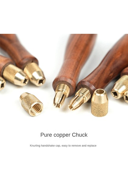 5x Ahşap Dosya Tutma Ahşap Kulplar Pirinç Kolet Chuck ile Küçük Dosyalar Aksesuarları Dıy (Yurt Dışından) modelleri