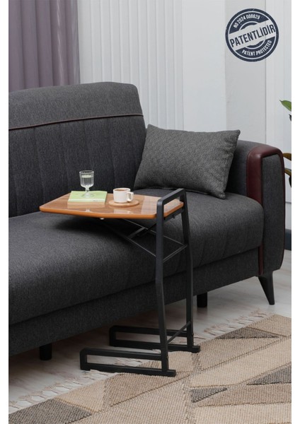 Dali Serisi 1 Adet Beyaz Mermer Desen Katlanabilir Mdf C Sehpa Yan Sehpa Gold Kaplama Metal Ayak