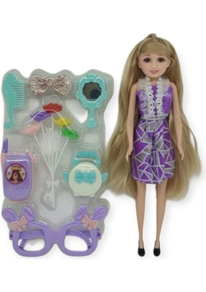 Güzellik Seti 7 Parça Aksesuarlı Bebek Seti - Mor fiyatları