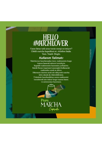 Pure Matcha Kapsül – Nespresso Uyumlu Saf Matcha Tozu, 10'lu Paket indirimleri