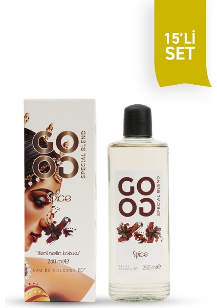 Gogo Spice Kolonya 250ML Cam Şişe - 15 Adet