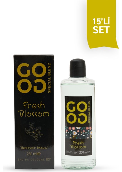 Gogo Fresh Blossom Kolonya 250ML Cam Şişe - 15 Adet
