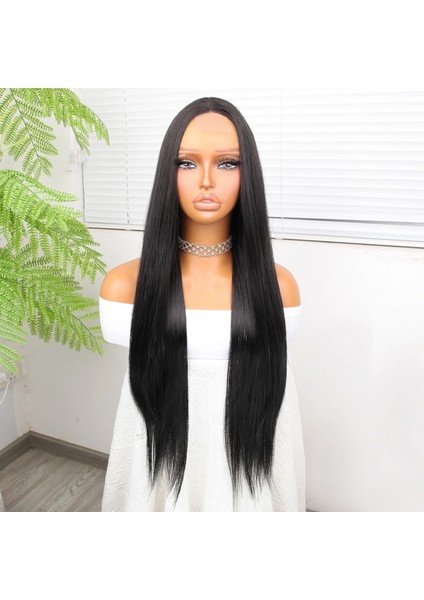 Siyah Düz Uzun Tül Peruk fiyatları