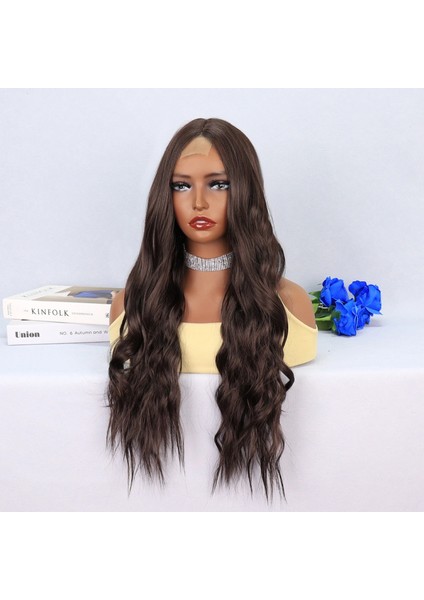 Koyu Kumral Dalgalı Uzun Tül Peruk modelleri