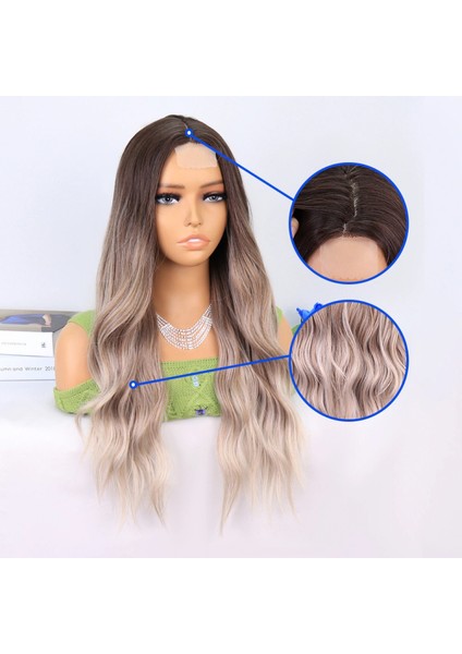 Rus Kumralı Beyaz Platin Ombre ve Röfleli Tül Peruk fırsatları