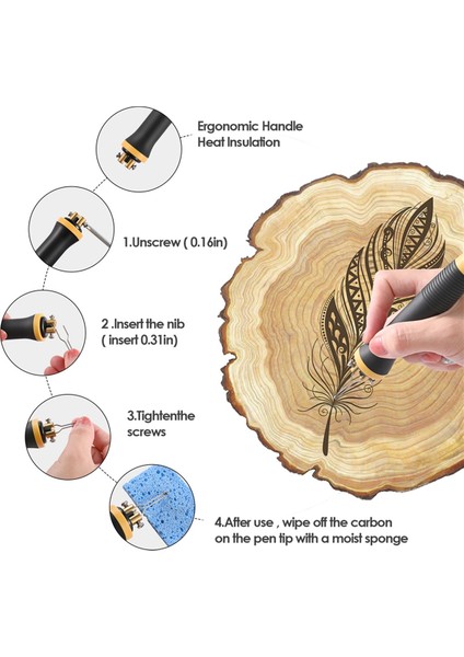 Ahşap Brülör Kiti Isı Pres Makinesi Ahşap Zanaat Alet Kiti Ahşap Havalandırma Demir Kaynak Ekipmanı Pirografi Aracı Abd Fiş (Yurt Dışından) modelleri