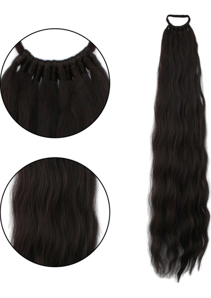 Lastik Tokalı At Kuyruğu Su Dalgalı - Kızıl Kahve fiyatları