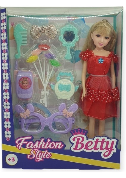 Güzellik Seti 7 Parça Aksesuarlı Bebek Seti - Kırmızı