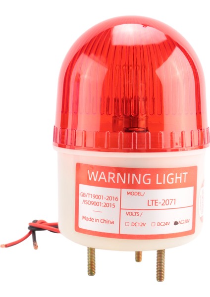 Ac 220V 15W Kırmızı Işık Endüstriyel Sinyal Kulesi Flaş Uyarı Lambası (Yurt Dışından)