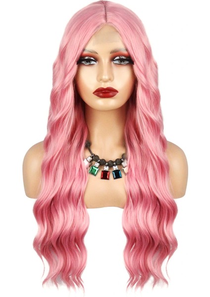 Pembe Dalgalı Tül Peruk