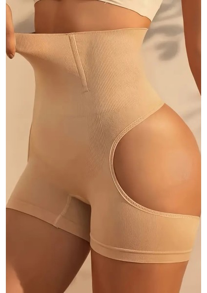 Kadın Yüksek Bel Şekillendirici Şort – Karın Toparlayıcı & Kalça Kaldırıcı, Dikişsiz Örme Kumaş, Orta Destek, Asimetrik Tasarım fiyatları