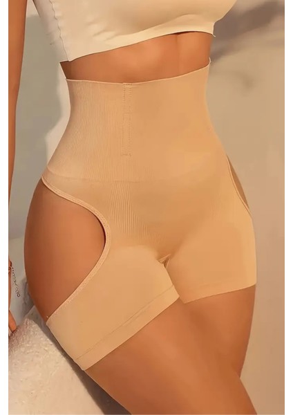 Kadın Yüksek Bel Şekillendirici Şort – Karın Toparlayıcı & Kalça Kaldırıcı, Dikişsiz Örme Kumaş, Orta Destek, Asimetrik Tasarım modelleri