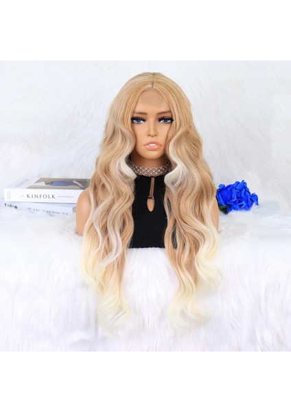 Balköpüğü Platin Röfleli Dalgalı Tül Peruk
