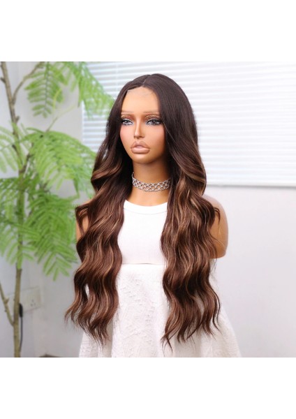 Kahverengi Karamel Işıltılı ve Ombreli Tül Peruk fırsatları