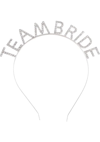 Gümüş Kaplama Kristal Taşlı Team Bride Taç 16X17 cm