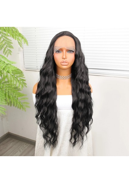 Siyah Su Dalgalı Fiber Sentetik Tül Peruk fiyatları