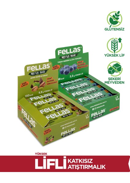 Meyve Bar 40G Ikili Kutu 24 Adet (Antep Fıstıklı x 12 + Yaban Mersinli x 12) fiyatları