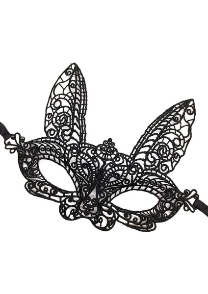 Siyah Renk Dantel Kesim Dantel Işlemeli Balo Parti Maskesi 7 No modelleri