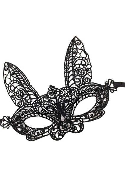 Siyah Renk Dantel Kesim Dantel Işlemeli Balo Parti Maskesi 7 No fırsatları