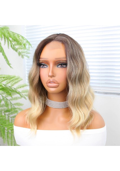 Kumral / Dore Sarı Röfleli Küt Tül Peruk fırsatları