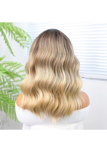 Kumral / Dore Sarı Röfleli Küt Tül Peruk indirimleri