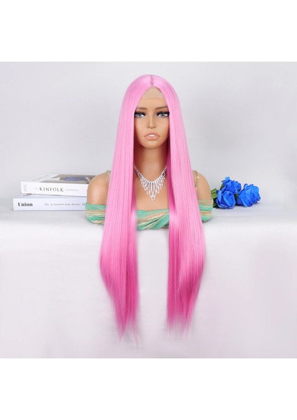 Pembe Ekstra Uzun Tül Peruk