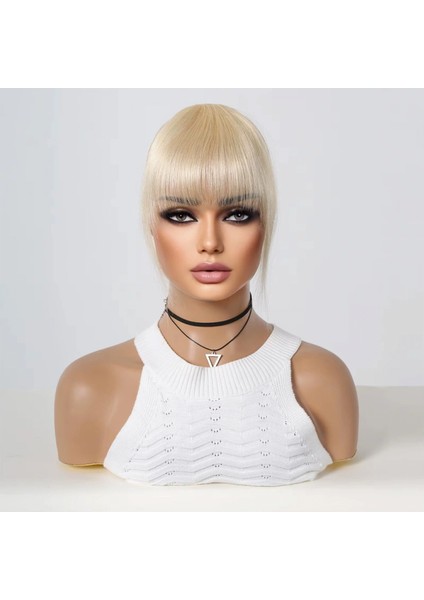 Yoğun Gerçek Saç Perçem - Beyaz Platin