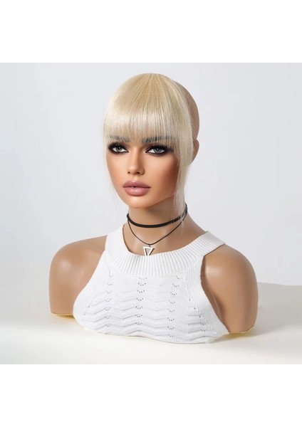 Yoğun Gerçek Saç Perçem - Beyaz Platin modelleri