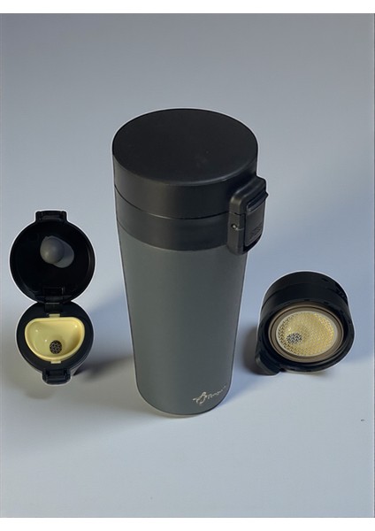 Bitki Çayı Termosu Filtreli Sıcak Soğuk Süzgeçli El Termos Araç Okul Iş Seyahat Bardak Termos 380ML