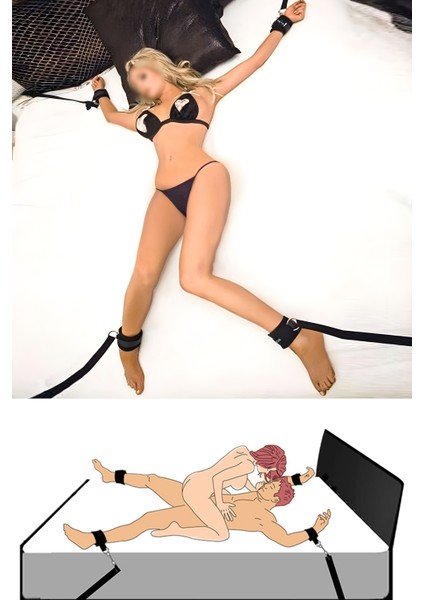 Çiftler İçin Fantazi Yatak Kelepçesi, Cinsel Bağlama Seti, Erotik Oyun