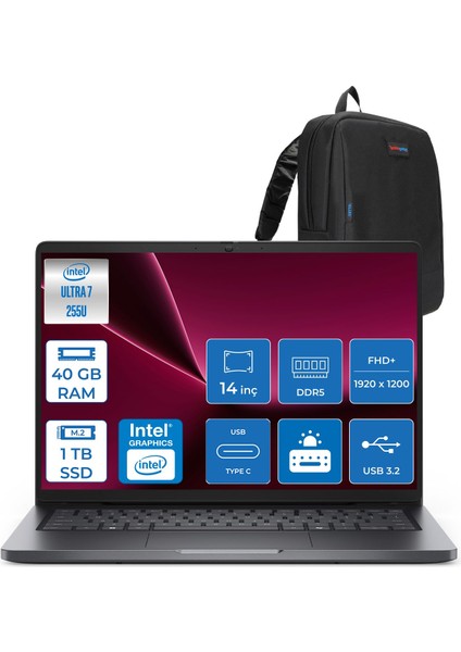 Pro 14 Intel Core 7 255U 40GB Ddr5 1tb SSD Intel Graphics 14" Fhd+ IPS 300NITS Windows 11 Home Taşınabilir Bilgisayar PC14250BTO107H14 + Zettaçanta