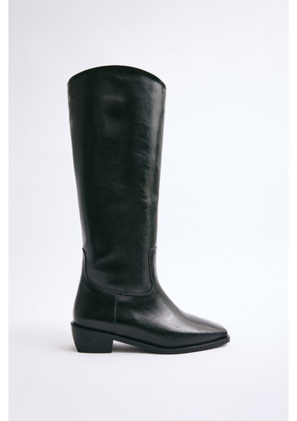 Çizme 2305 - Düz Binici Siyah Kadın Çizme fiyatları