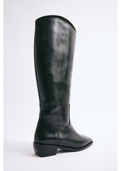 Çizme 2305 - Düz Binici Siyah Kadın Çizme fırsatları