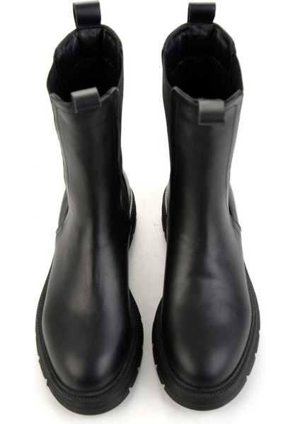 Siyah Hakiki Deri Kadın Bot & Bootie K02724250503 fırsatları
