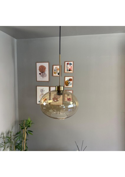 Solvia Cam Bal Rengi Tekli Avize Ince Eskitme Başlık Retro Sarkıt Lamba Salon Aydınlatma indirimleri
