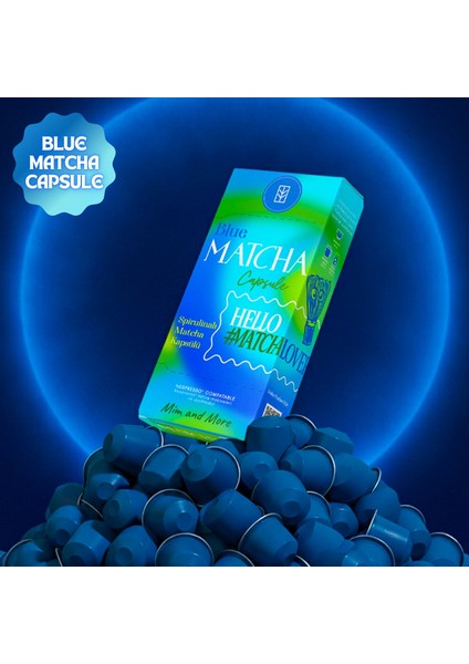 Blue Matcha Kapsül – Nespresso Uyumlu, Mavi Spirulina Superfood Matcha Tozu, 10'lu Paket modelleri