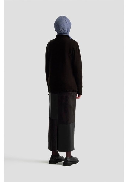 Fırfır Detaylı Kazak 25KD7007 Siyah indirimleri