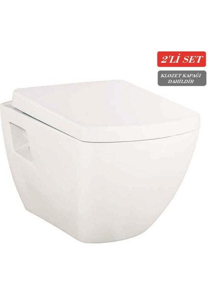 Tetra Asma Klozet (TP326.00) + Lara Tp Yavaş Kapanan Kapak 2'li Set