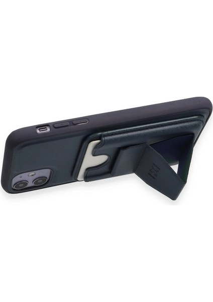 iPhone 11 Kılıf Hd Deri Luxury Magnet Kartvizitli Kapak - Koyu Yeşil fırsatları