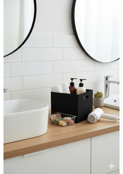 SİYAH Keçe Kutu Organizer/ dolap çekmece düzenleyici KEÇE KUTU 30X30