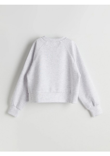 Lcw Kids Gri Bisiklet Yaka Baskılı Kız Çocuk Sweatshirt fırsatları