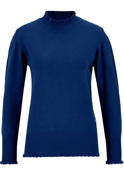 Fırfır Detaylı Kazak 25KD7007 Lacivert