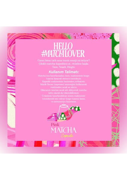 Pink Matcha Kapsül – Nespresso Uyumlu Pembe Superfood Matcha Tozu, 10'lu Paket