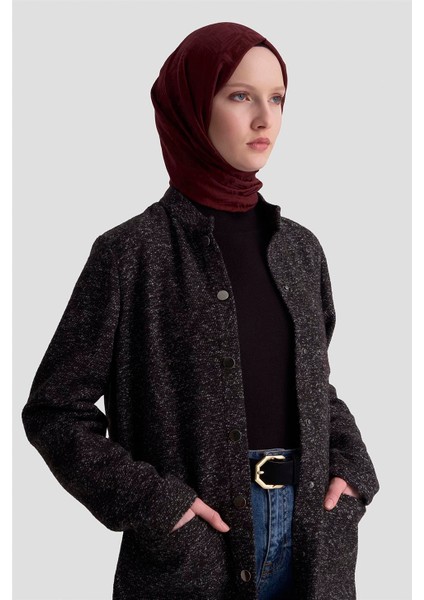 Melanjlı Örme Kap 25KD1123 Siyah
